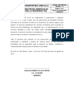 Dir-Ger-001 Directrices Gerenciales para La Seguridad Vial Ver.0