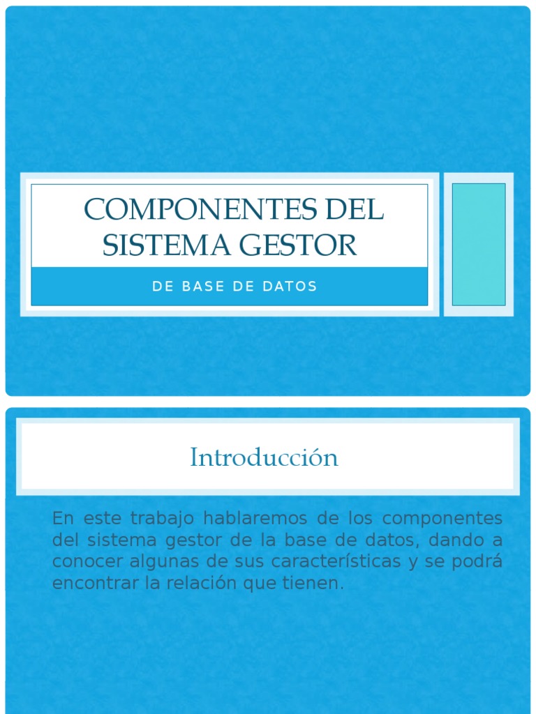 Componentes Del Sistema Gestor de Base de Datos | PDF | SQL | Datos