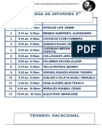 Entrega de Informe Horario