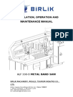 Installation, Operation and Maintenance Manual: Alf 330-O Metal Band Saw