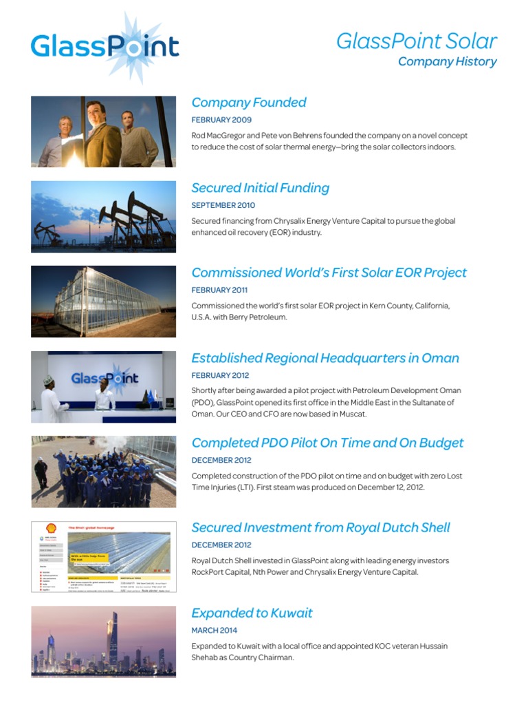 Glasspoint Solar: Company Founded | PDF | Glass Applications | Energy ...