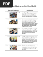 Kindergarten Daily Schedule Sample | PDF