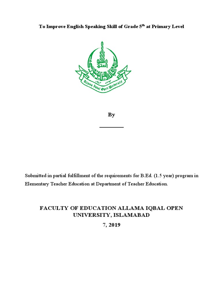 8613 Solution Manual To Improve English Speaking Skill Of Grade 5th At Primary Level 3 1 Fluency Foreign Language