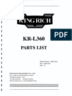 KR PRO VL355 L360 Parts List