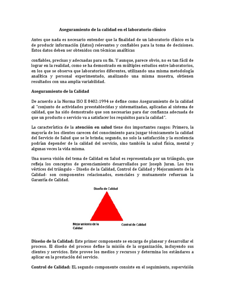 Aseguramiento de Calidad en Laboratorios Clínicos | PDF | Laboratorios ...