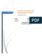 Communication and Presentation Skills: Assignment No. 4
