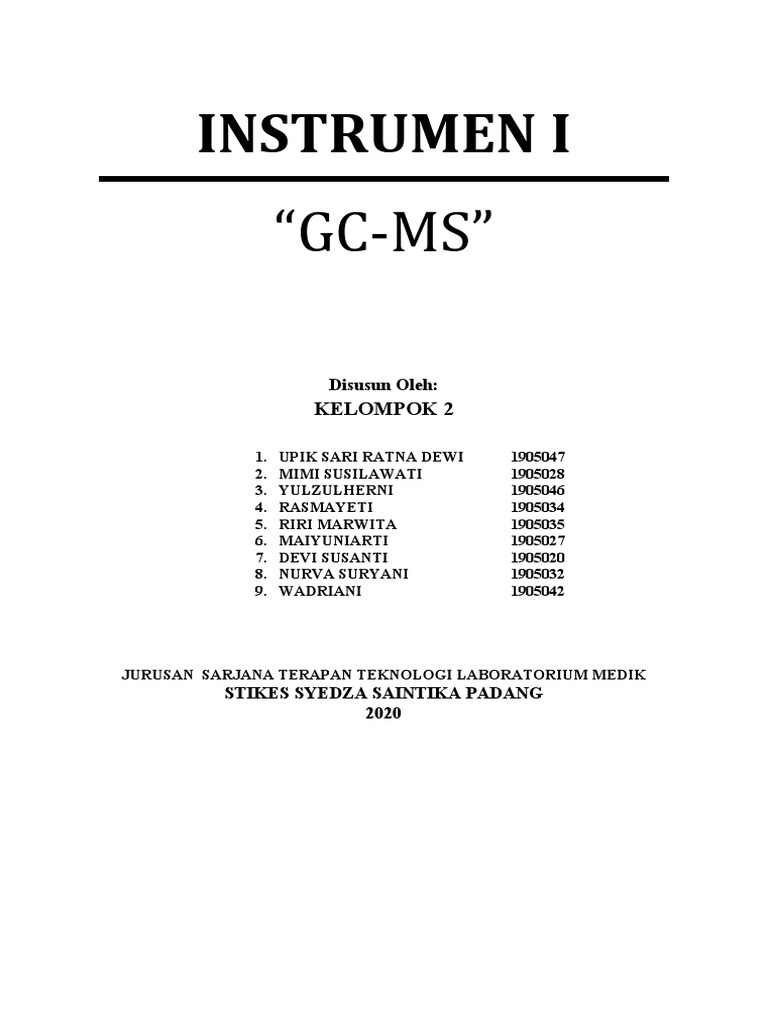 Makalah - Instrumen I GC-MS | PDF