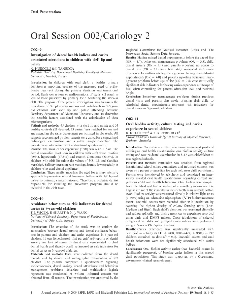 Dental Health and Caries in Children | PDF | Dentistry | Human Tooth