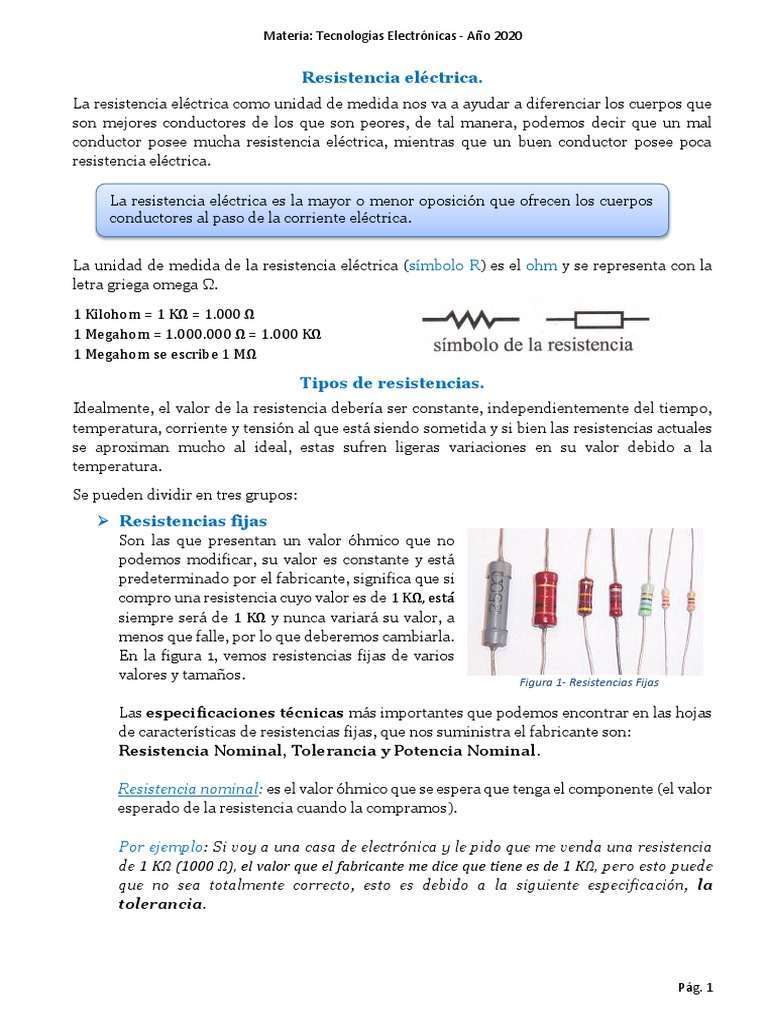 RESISTENCIA ELECTRONICA VARIAS