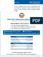 Gulf Oil Q1FY20 ConCalls