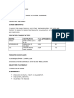 Resume for Electronics Engineer with VLSI and C Programming Skills