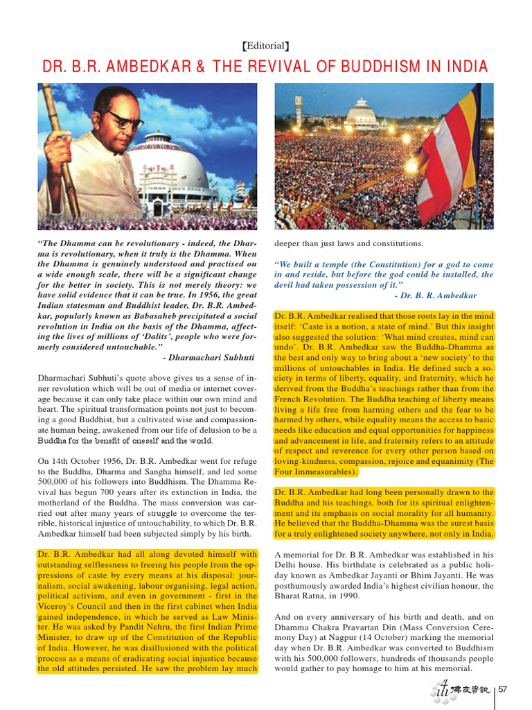 Dr B R Ambedkar The Revival Of Buddhism In India Pdf Pdf Dalit
