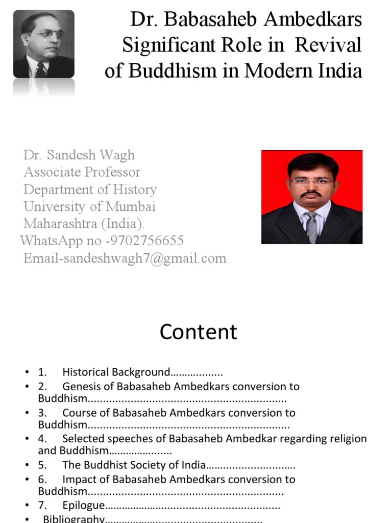 Ambedkar's Role in Buddhism's Revival | PDF | Dalit | Religious Conversion