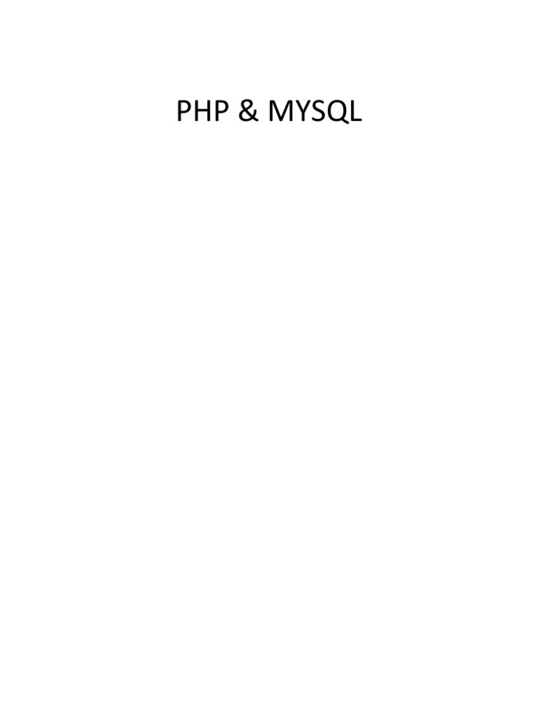PHP & Mysql | PDF