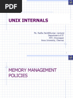 Unix Internals: Ms. Radha Senthilkumar, Lecturer Department of IT MIT, Chromepet Anna University, Chennai