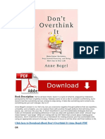 Book Description:: Click Here To Download Ebook Don'T Overthink It (Anne Bogel) PDF