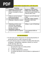 Difference Between Marketing and Selling