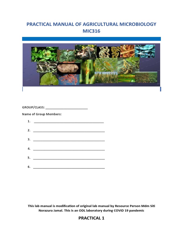 Agricultural Microbiology Lab Manual | PDF