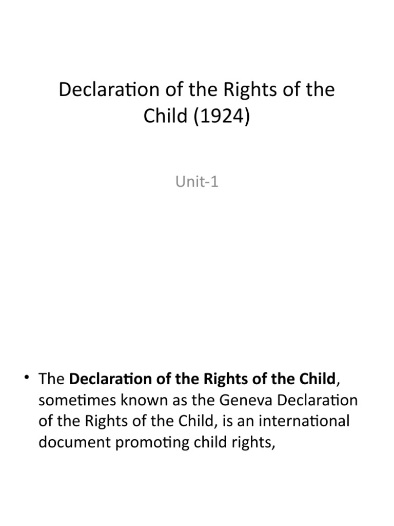 Declaration of The Rights of The Child ( | PDF