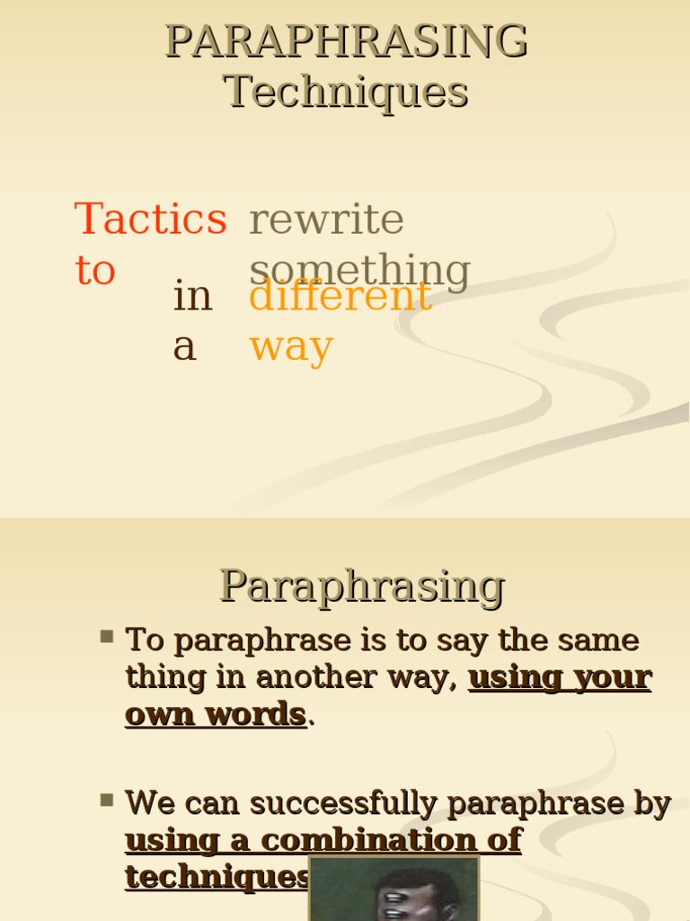 paraphrasing verbs