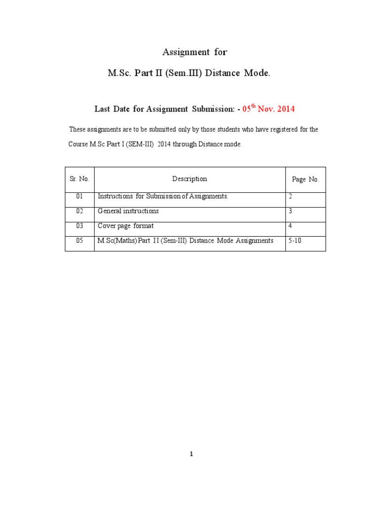 M.Sc. Maths Part II Sem III Assignment Guide | PDF | Hilbert Space ...