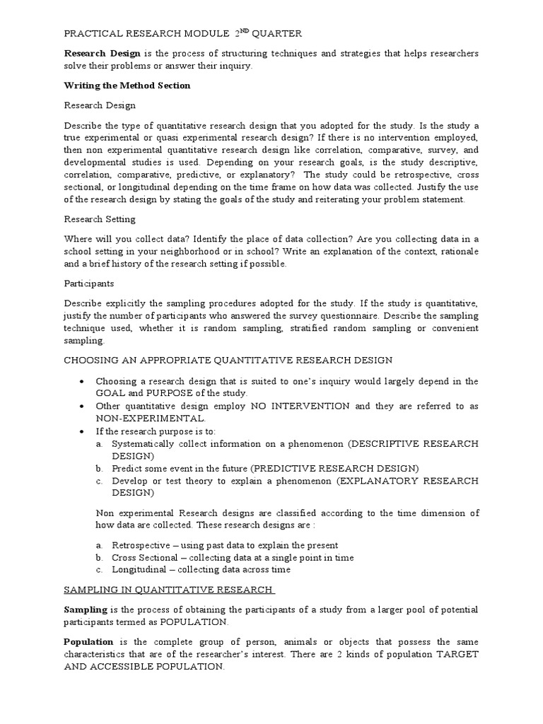 Quantitative Research Design Guide | PDF | Research Design | Survey ...