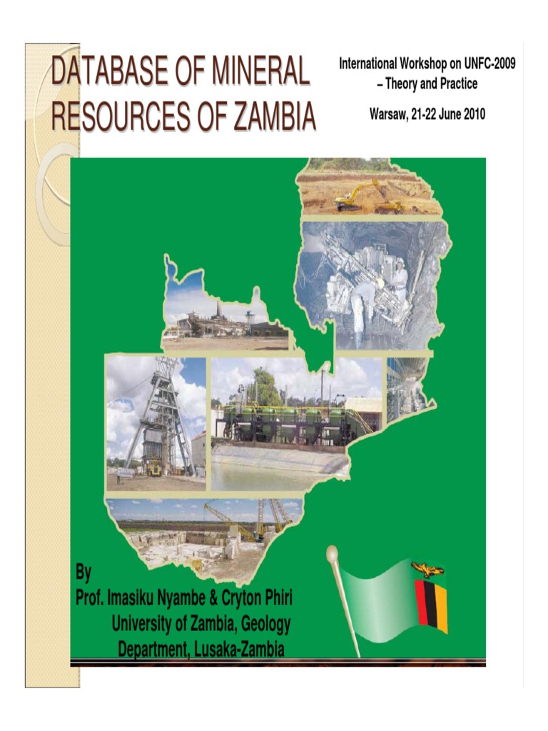 Database of Mineral Resources of Zambia PDF Geology Natural Materials