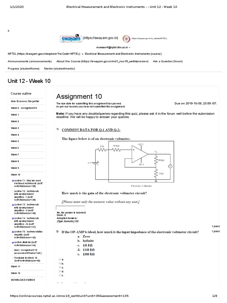 Week 10: Electrical Instruments Insights | PDF | Learning