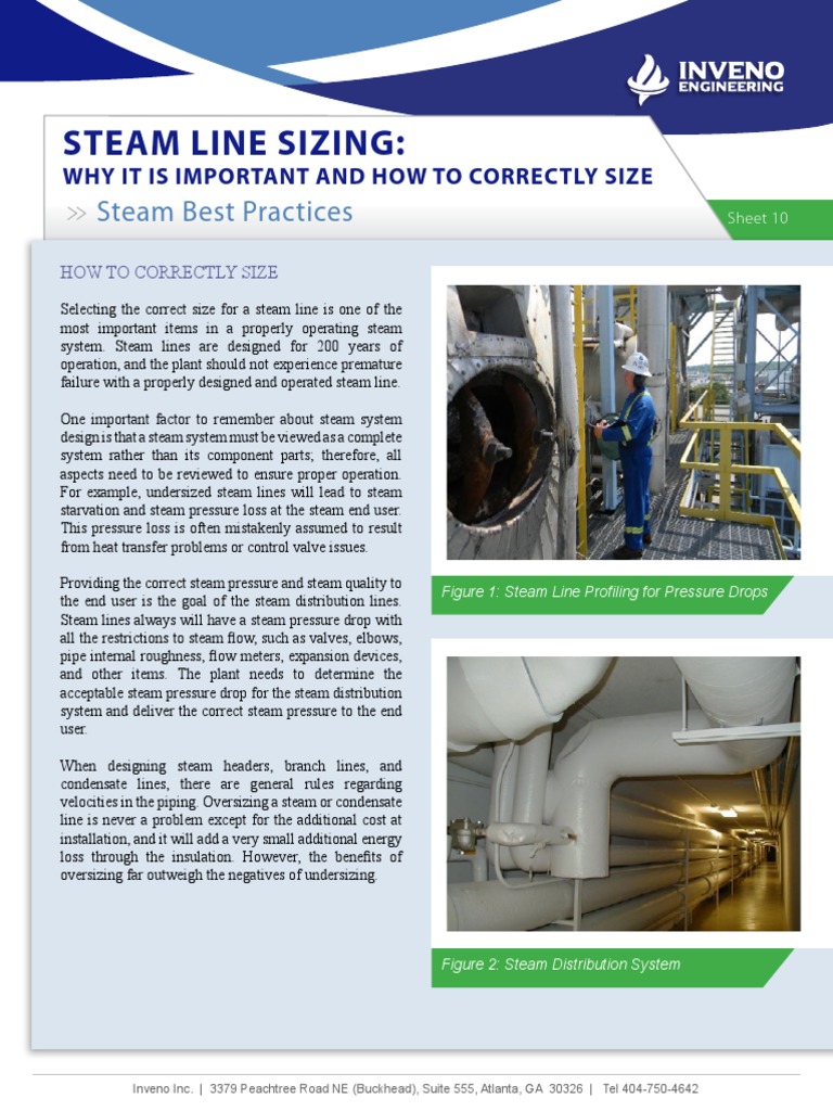 Sizing Steam Lines for Optimal Performance | PDF | Steam | Pressure