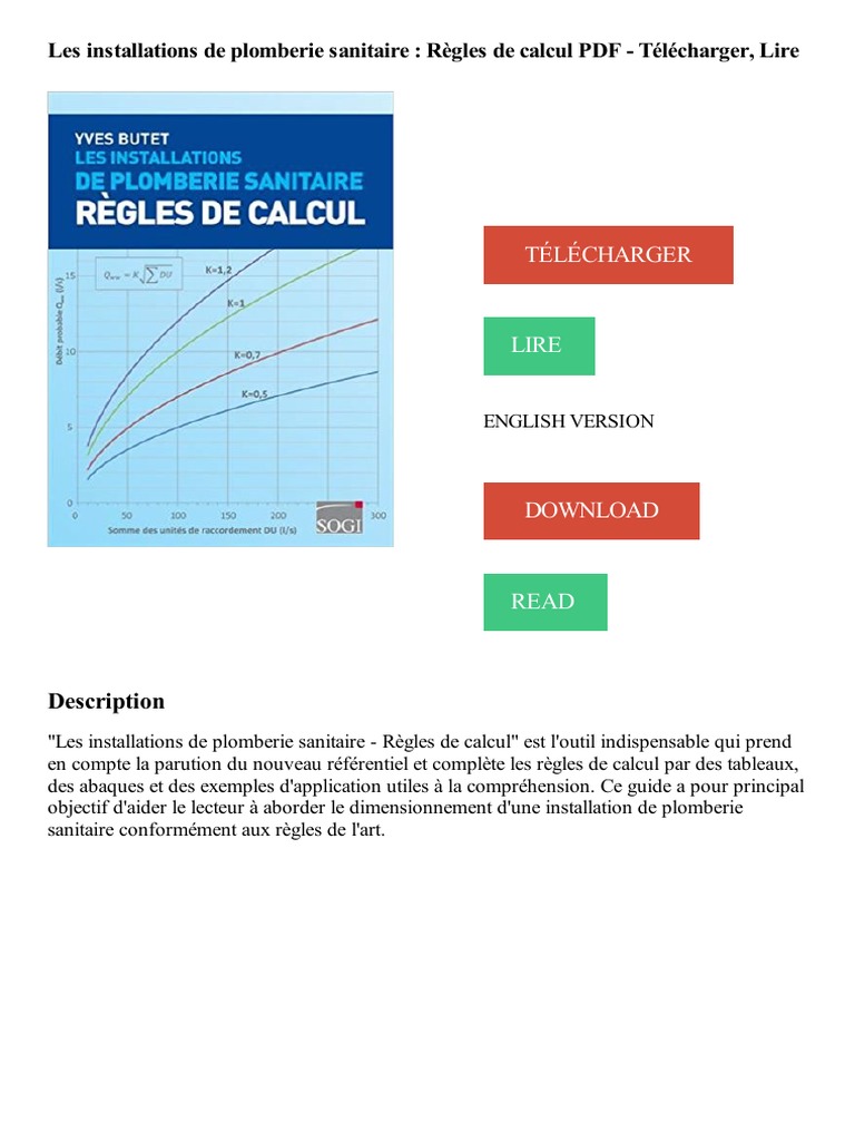 Règles de calcul plomberie sanitaire PDF | PDF | Plomberie | Code de la ...