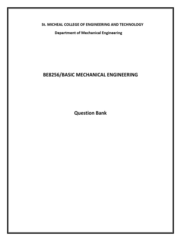 Bme Question Bank PDF | PDF | Heat | Internal Combustion Engine
