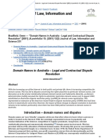 Journal of Law, Information and Science: Domain Names in Australia - Legal and Contractual Dispute Resolution