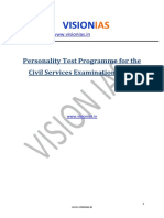 b2854 Personality Test Programme For The Civil Services Examination 2018 PDF