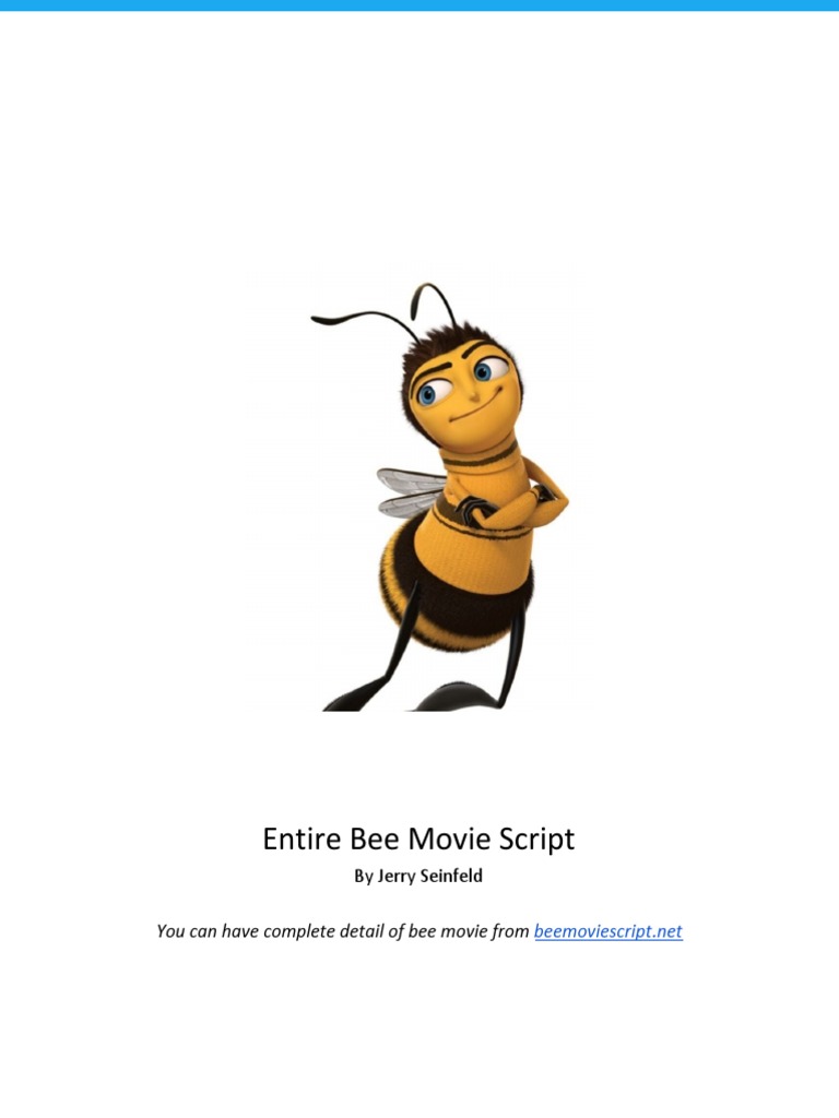 Bee Movie Script PDF Flowers Bees