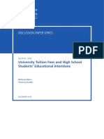 Discussion Paper Series: University Tuition Fees and High School Students' Educational Intentions