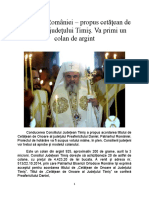 Patriarhul - Propus Cetatean de Onoare Al Jud Timis