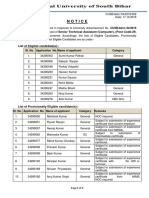 Notice: Senior Technical Assistant (Computer), (Post Code-29, Post-UR-1)