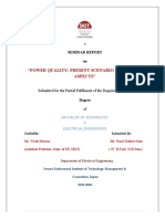 "Power Quality: Present Scenario and Future Aspects": Seminar Report On