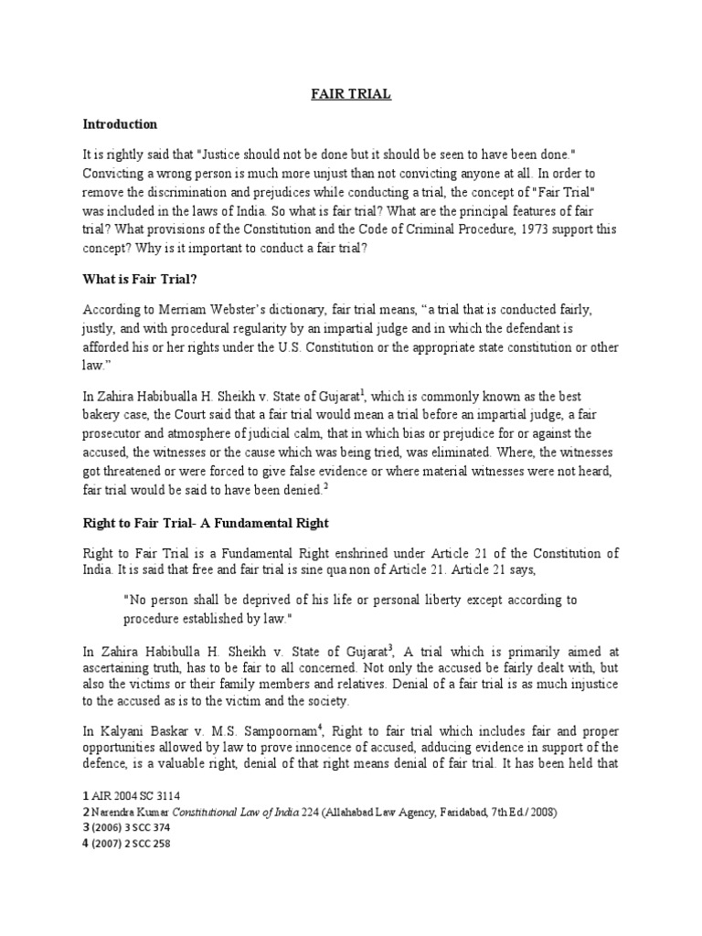 Fair Trial PDF Right To A Fair Trial Criminal Procedure In South