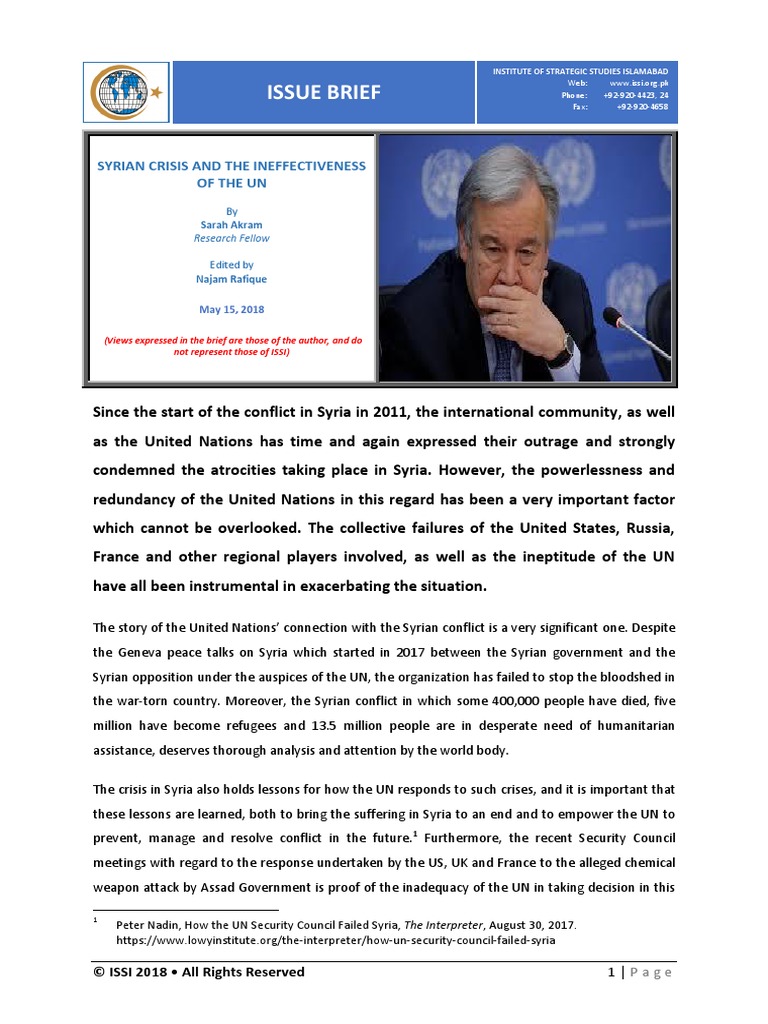 IB Sarah May 15 2018 PDF | PDF | Syrian Civil War | United Nations