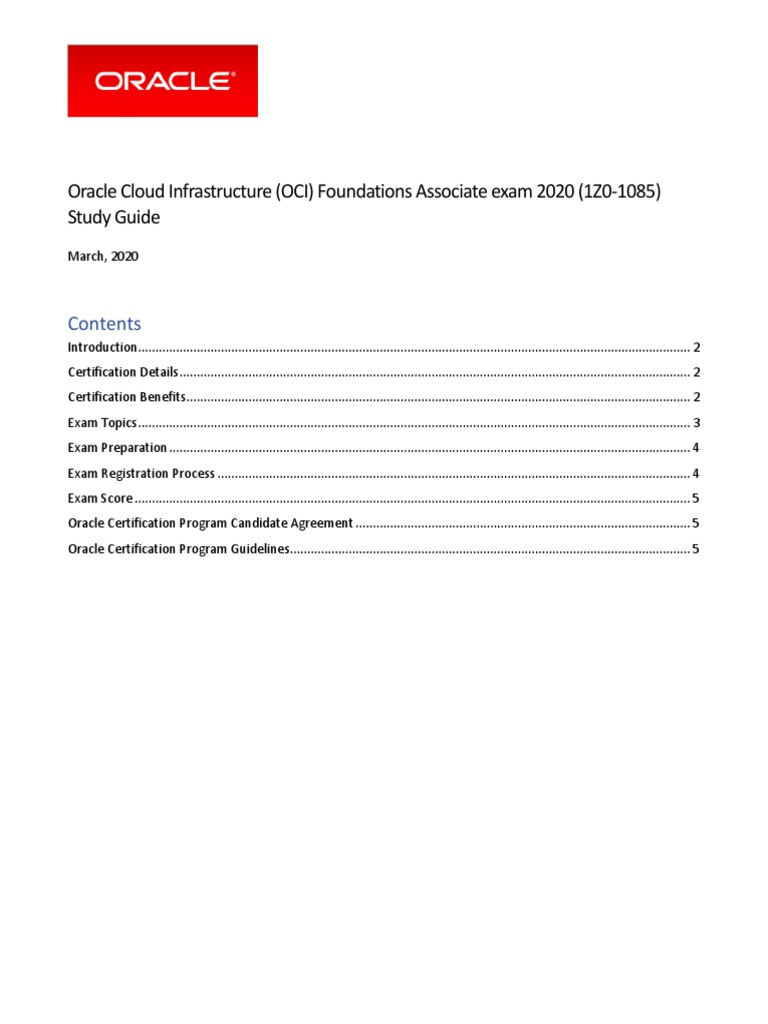 OCI Foundations Associate Exam Guide | PDF | Cloud Computing | Test ...