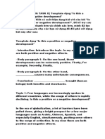 IELTS Writing Template for "Positive or Negative Development