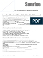 Sunrise: Worksheet 1