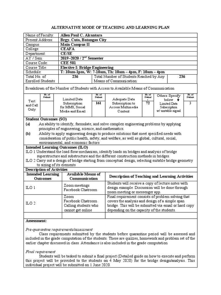 Bridge Engineering Teaching Plan 2020 | PDF | Engineering Design ...