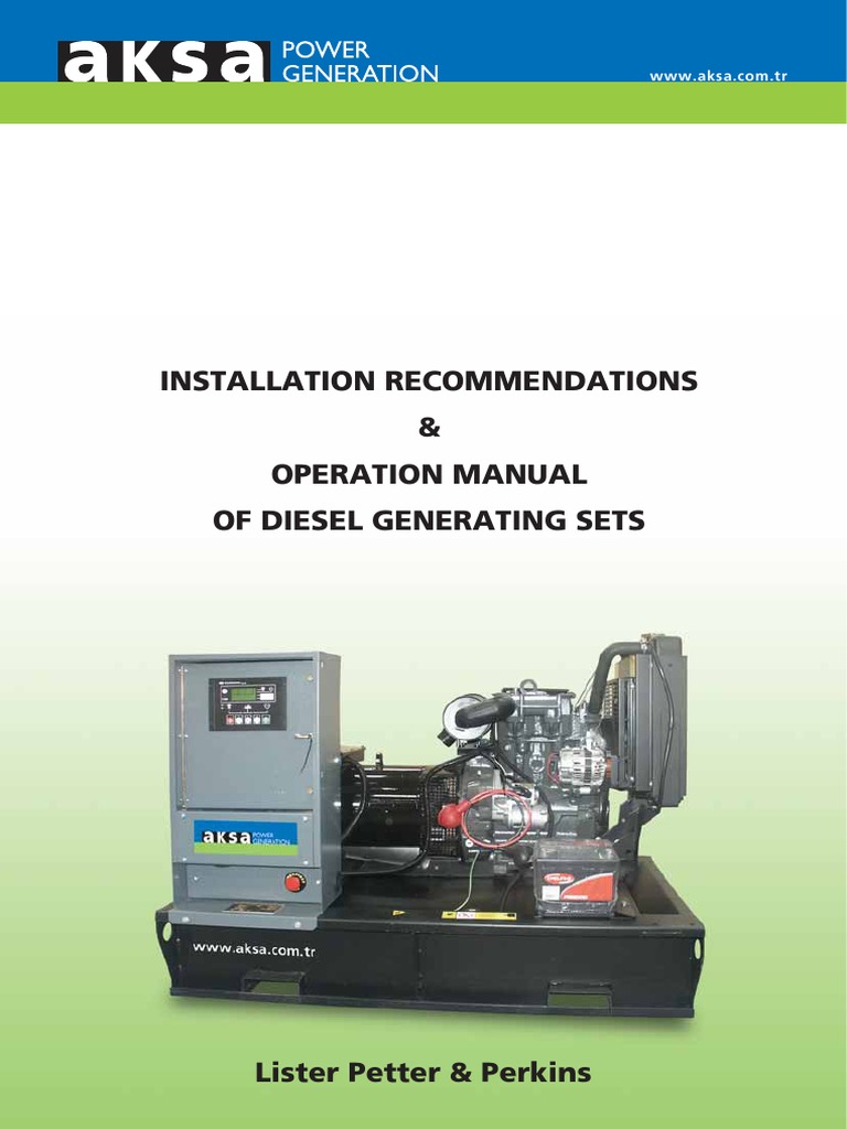 Installation Recommendations & Operation Manual of Diesel Generating ...