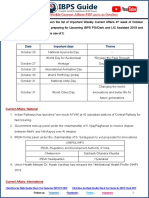 Date Important Days Theme: Important Weekly Current Affairs PDF 25 To 31 October