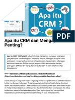 Apa Itu CRM - Pengertian Dan Pentingnya CRM Serta Penggunaannya PDF