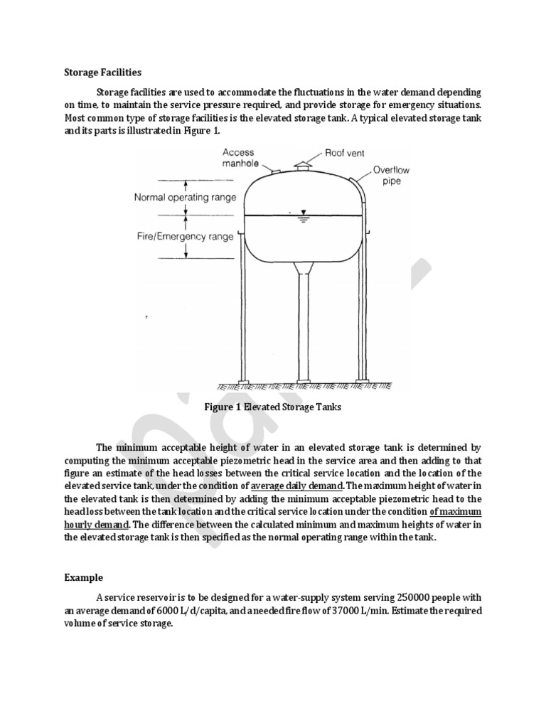 Elevated Tank Water Storage Design | PDF | Water Supply Network | Liquids