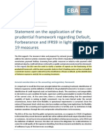 EBA - Application of The Prudential Framework Regarding Default, Forbearance and IFRS9 in Light of COVID-19 Measures - 25-Mar-2020