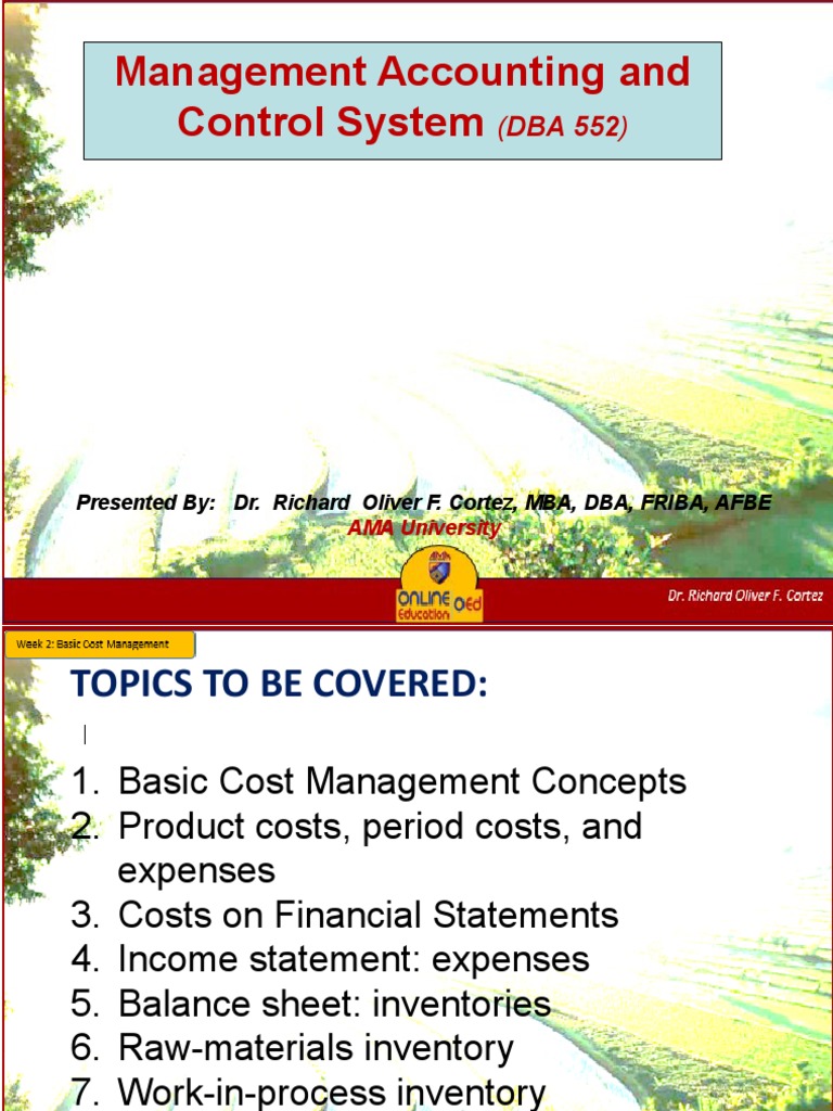 Week 2-Basic Cost Management | PDF | Inventory | Expense